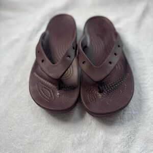 Crocs Classic Flip Flop Thong Sandals Slide Dark Cherry Red Size 8